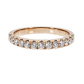 14K Rose Gold Groove Set Diamond Band Ring Size 7