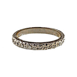 Platinum Engraved Flower Band Ring Size 5