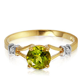 0.87 CTW 14K Solid Gold Love Requiem Peridot Diamond Ring