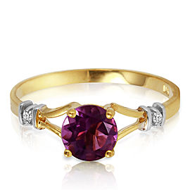 0.92 CTW 14K Solid Gold Kept Secrets Amethyst Diamond Ring