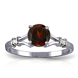 1.07 CTW 14K Solid White Gold Pursuit Of Happiness Garnet Diamond Ring
