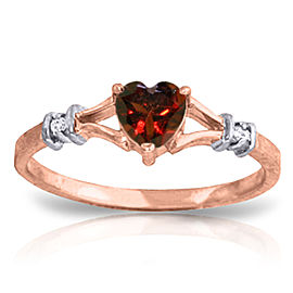 0.47 CTW 14K Solid Rose Gold Rings Natural Diamond Garnet