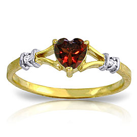 0.47 CTW 14K Solid Gold Rings Natural Diamond Garnet