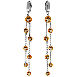 9.02 CTW 14K Solid White Gold Chandelier Earrings Citrine