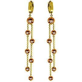 9.02 CTW 14K Solid Gold Chandelier Earrings Citrine