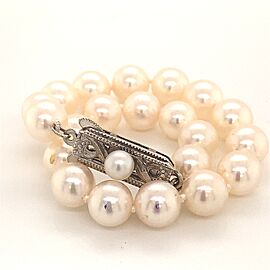 Mikimoto Estate Akoya Pearl Bracelet 7" Sterling Silver 7 mm M224