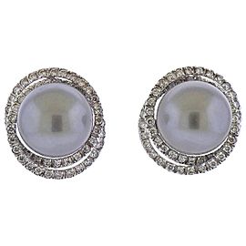 Leo Pizzo Tahitian South Sea Pearl Diamond Gold Earrings