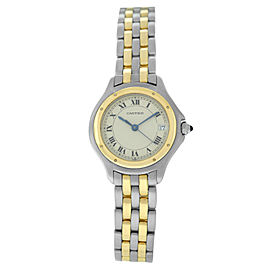 Cartier Panthere Cougar 119000R Ladies Gold Steel Two Row Quartz 26MM Watch