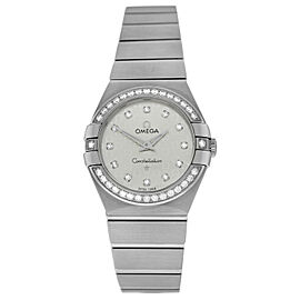 Omega Constellation Diamond Sunburst Steel 27MM Quartz Watch