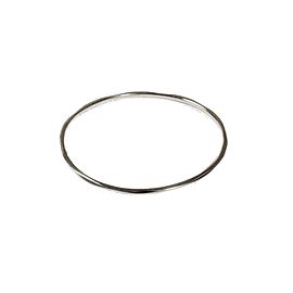 Ippolita 925 Sterling Silver Classico Thin Faceted Plain Bangle Bracelet