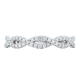 True 18K White Gold 0.32cts Genuine Twist Diamond Pave Ladies Ring SZ 6.5