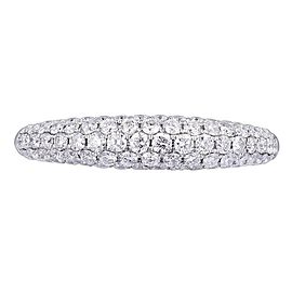 True 18K White Gold 0.83cts Genuine Diamond Pave Ladies Ring Size 6.5