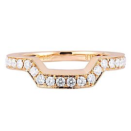 True 18K Rose Gold 0.75cts Genuine Curved Diamond Pave Ladies Ring Size 6.5