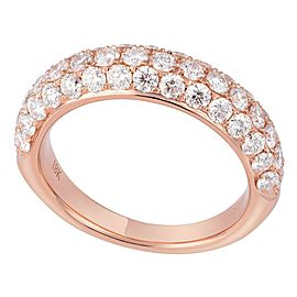 True 18K Rose Gold 1.65cts Genuine Diamond Pave Ladies Ring Size 6.5