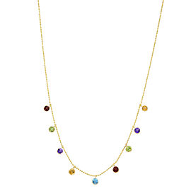 True Gemstone By The Yard Chain Necklace 14K Yellow Gold 18 inches