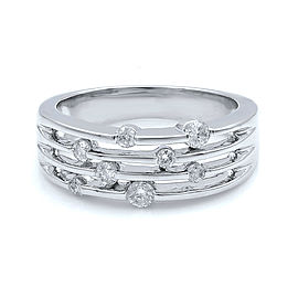 True 14K White Gold Diamond Band Ring Size 7 0.35cts