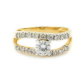 True 14K White Gold Diamond Accented Round Engagement Ladies Ring 1.00 Cttw Size 7