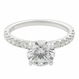 True 18K White Gold Round Cut Diamond Engagement Ring 1.54Ct Size 6.75