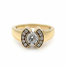 True 14K Yellow Gold Diamond Womens Cocktail Ring 1.00 Cttw Size 7