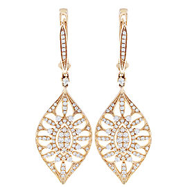 True Rose Gold Marquise Drop Diamond Earrings 14K Rose Gold 1.09cttw