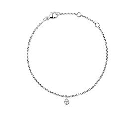 True Delicate Round Diamond Chain Bracelet 18K White Gold 0.10 cttw