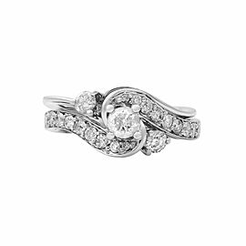 True 14K White Gold 0.60cttw Diamond H SI1 Two Piece Set Ring SZ5.5