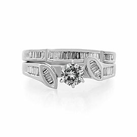 True 14K White Gold 0.75cttw Diamond Ring Two Piece Ring Set SZ7.25