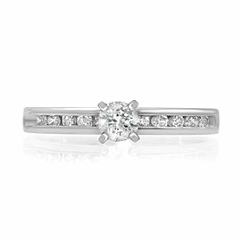 Rachel Koen Platinum Round Cut Diamond Engagement Ring 0.25ct Size 9