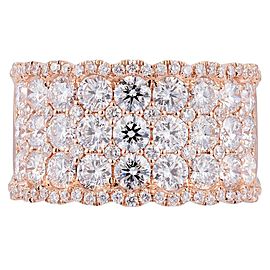 Rachel Koen 18K Rose Gold Diamond Pave Ladies Ring 3.00cttw Size 6.5