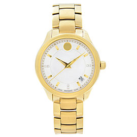 Movado Bellina Steel Yellow Gold PVD MOP Dial Quartz Ladies Watch 0606980
