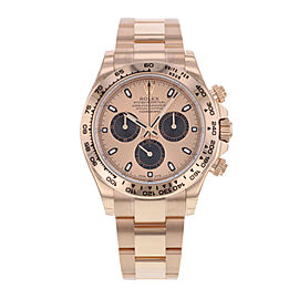 Rolex Cosmograph Daytona 40mm 18K Gold Index Pink Black Dial Watch