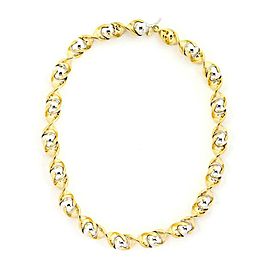 Marina B 18k Yellow Gold Two Tone Swirl Bead Style Illusion Style Necklace