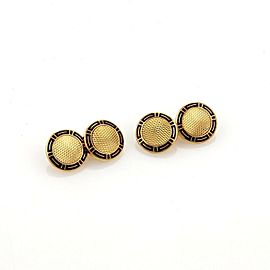 Bulgari Bvlgari 18k Yellow Gold Enamel Chain Double Button Cufflinks