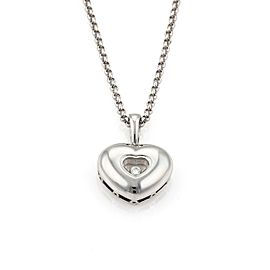 Chopard Happy Diamond 18k White Gold Heart Pendant & Chain Necklace