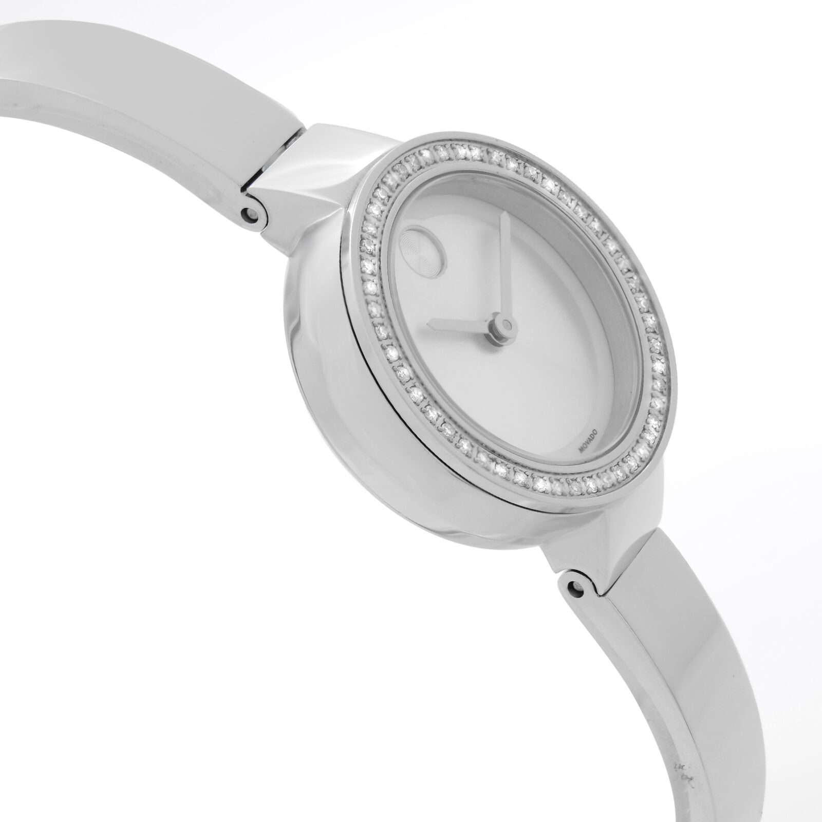 Movado bold stainless steel watch with diamonds 25mm deals