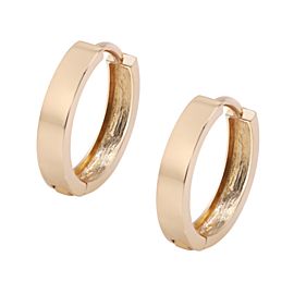 True Solid Small Huggie Earrings 14K Yellow Gold 13mm