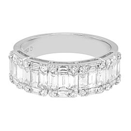 True Wide Diamond Wedding Band Ring 18K White Gold 1.90Cttw Size 7