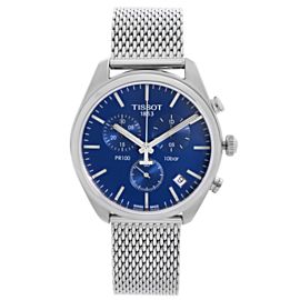 Tissot PR 100 41mm Steel Blue Dial Mens Quartz Watch