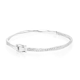 True Pave Set Round Cut Diamond Bangle Bracelet