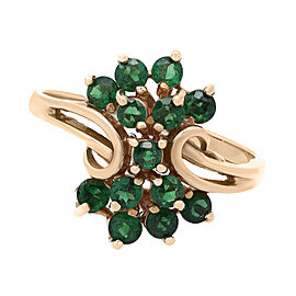 True Round Cut Green Tourmaline Ladies Ring
