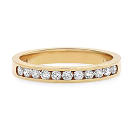 True 0.32Cttw Round Cut Diamond Wedding Band Ring 18K Yellow Gold SZ 6.75