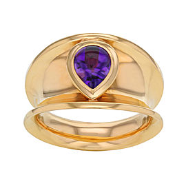 Chopard 18K Yellow Gold Amethyst Cocktail Ring Size 7