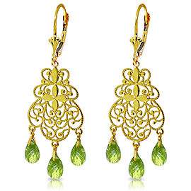 3.75 CTW 14K Solid Gold En Trend Peridot Earrings