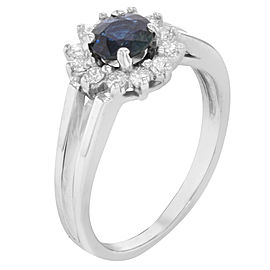 14K White Gold, 14K Yellow Gold Sapphire, Diamond Ring
