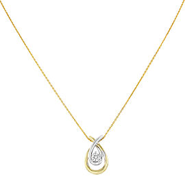 14K White Gold, 14K Rose Gold, 14K Yellow Gold Diamond Pendant Size 8