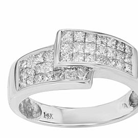 14K White Gold, 14K Rose Gold Diamond Ring Size 8.5