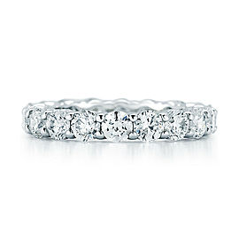 True Platinum Round Cut Diamond Eternity Band 4 cttw