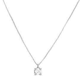 True 18k White Gold & 0.20 Cttw Diamond Pendant Womens Necklace