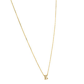 True Yellow Gold 'E' Letter Pendant Necklace With Chain