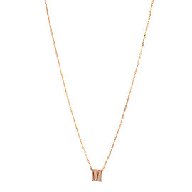 True Yellow Gold 'M' Letter Pendant Necklace With Chain